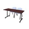 Kobe Rectangle Training Table, 60" W, 29" H, Laminate Top, Mahogany MKTRCT6024MH47GY - alternate 1
